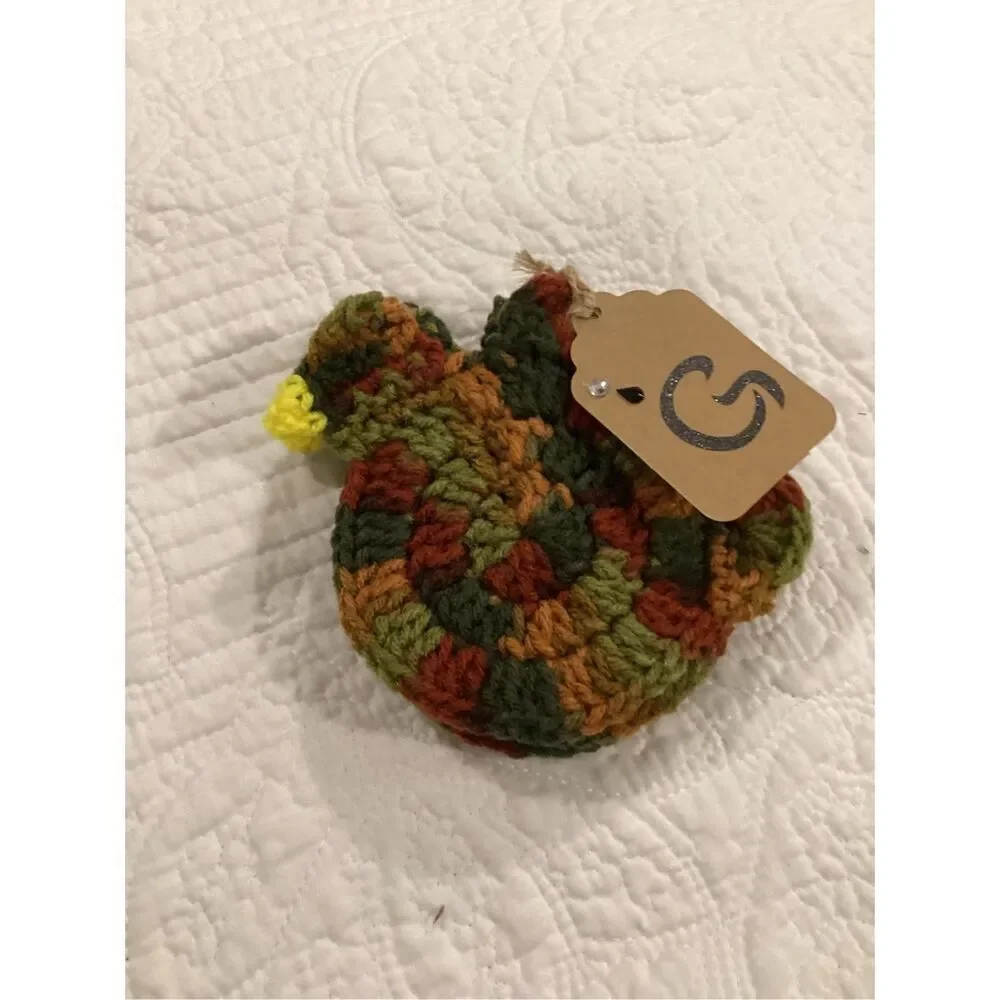 Cute Little Turkey Crochet Coaster Set 4 Piece